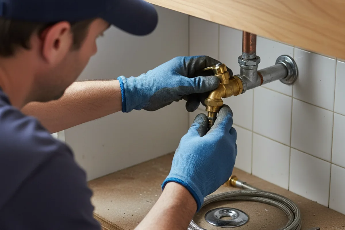 Shutoff valve and fitting work during Emergency Plumbing in Prudence Island